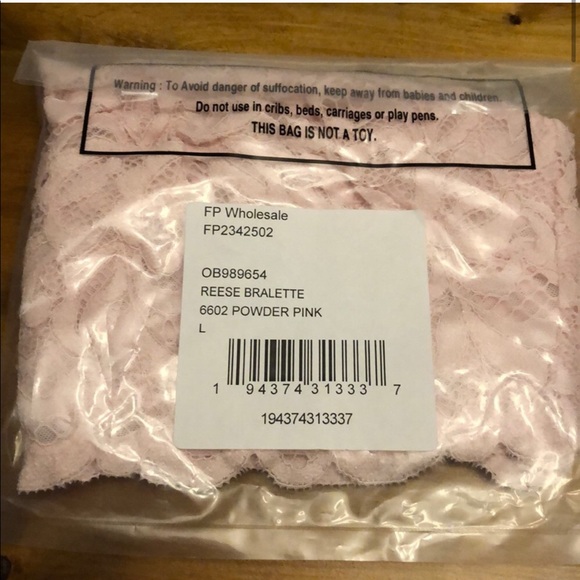 Free People Pink Reese bralette Large New - Picture 5 of 6